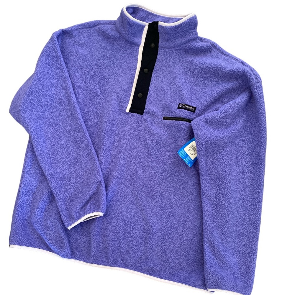 NWT Mens Columbia Lavender Pullover White and black Trim Size XXL